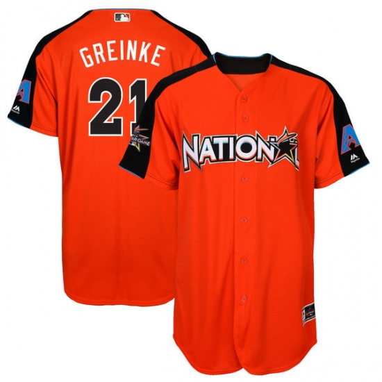 Men's Majestic Arizona Diamondbacks #21 Zack Greinke Authentic Orange National League 2017 MLB All-Star MLB Jersey