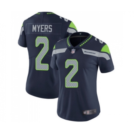 Women's Seattle Seahawks #2 Jason Myers Navy Blue Team Color Vapor Untouchable Limited Player Football Jersey - Ujersey