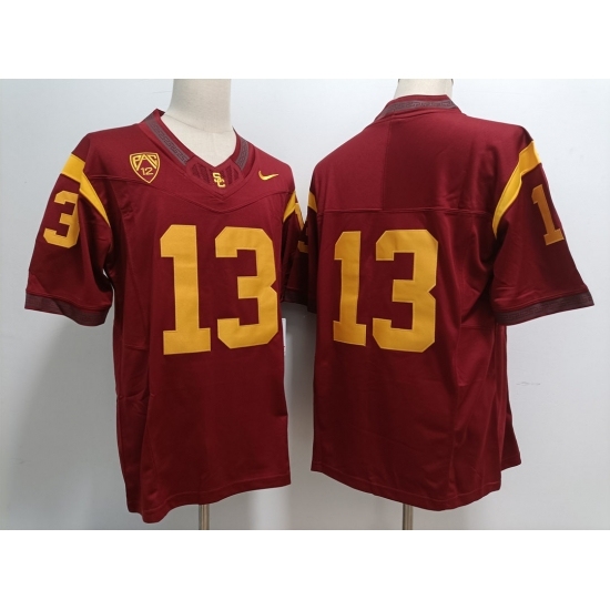Men's Nike USC Trojans Caleb Williams #13 2023 F U S E Stitched Red Football Jersey - Ujersey