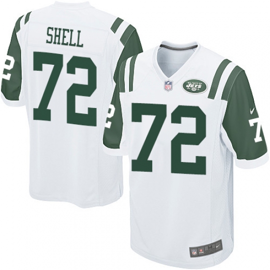 Men's Nike New York Jets #72 Brandon Shell Game White NFL Jersey - Ujersey