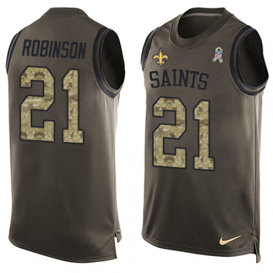 Men's Nike New Orleans Saints #21 Patrick Robinson Limited Green Salute to Service Tank Top NFL Jersey - Ujersey