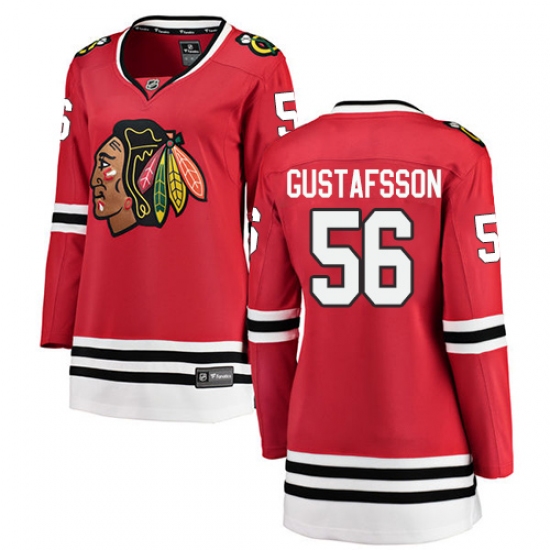 Women's Chicago Blackhawks #56 Erik Gustafsson Fanatics Branded Red Home Breakaway NHL Jersey
