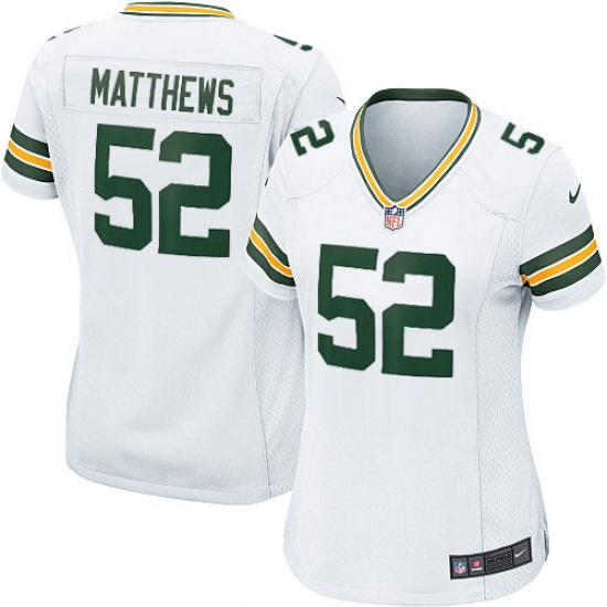 Women's Nike Green Bay Packers #52 Clay Matthews Game White NFL Jersey - Ujersey