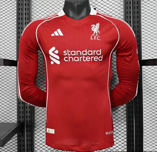 Liverpool Football Jersey Home Long Sleeve Shirt 2025/26 - Ujersey NHL