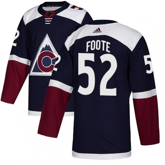 Youth Adidas Colorado Avalanche #52 Adam Foote Authentic Navy Blue Alternate NHL Jersey - Ujersey