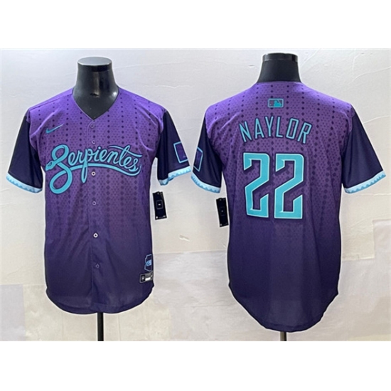 Men's Arizona Diamondbacks #22 Josh Naylor Purple 2025 City Connect Limited Stitched Baseball Jersey - Ujersey
