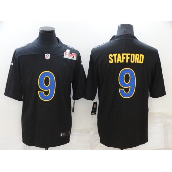 Men's Los Angeles Rams #9 Matthew Stafford Nike Black Super Bowl LVI Bound Limited Fashion Jersey - Ujersey
