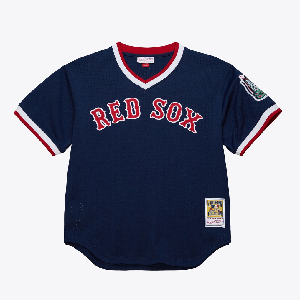 Men's Boston Red Sox Nomar Garciaparra Mitchell & Ness Navy Authentic Batting Practice Jersey - Ujersey
