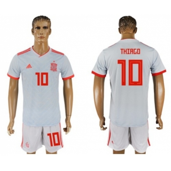 Spain #10 Thiago Away Soccer Country Jersey