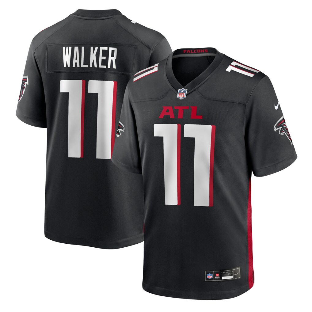 Men's Atlanta Falcons Jalon Walker Nike Black Team Game Jersey - U-jersey