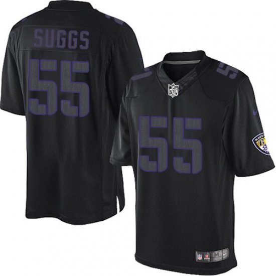 Men's Nike Baltimore Ravens #55 Terrell Suggs Limited Black Impact NFL Jersey - Ujersey