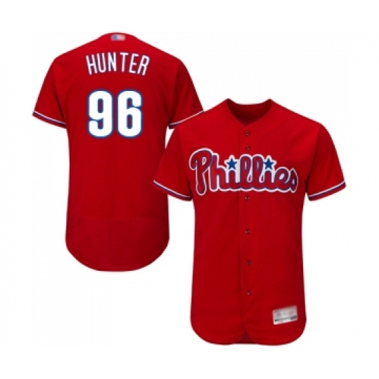 Men's Philadelphia Phillies #96 Tommy Hunter Red Alternate Flex Base Authentic Collection Baseball Jersey - Ujersey
