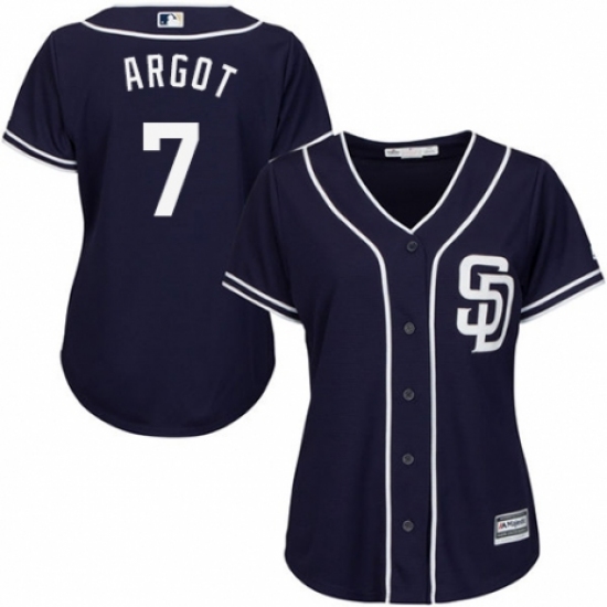 Women's Majestic San Diego Padres #7 Manuel Margot Authentic Navy Blue Alternate 1 Cool Base MLB Jersey - Ujersey