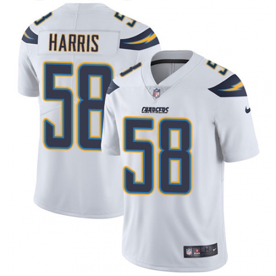 Youth Nike Los Angeles Chargers #58 Nigel Harris White Vapor Untouchable Elite Player NFL Jersey - Ujersey