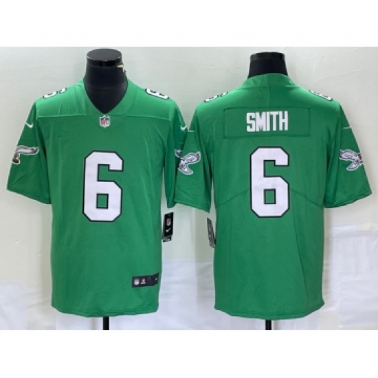 Men's Nike Philadelphia Eagles #6 DeVonta Smith Green 2023 Vapor Limited Throwback Jersey - Ujersey