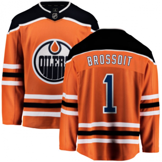 Youth Edmonton Oilers #1 Laurent Brossoit Fanatics Branded Orange Home Breakaway NHL Jersey - Ujersey