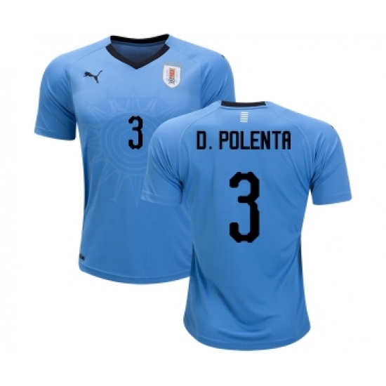 Uruguay #3 D.Polenta Home Soccer Country Jersey