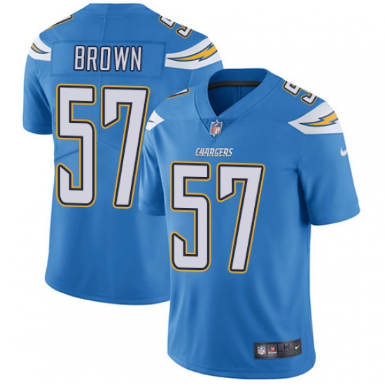Men's Nike Los Angeles Chargers #57 Jatavis Brown Electric Blue Alternate Vapor Untouchable Limited Player NFL Jersey - Ujersey