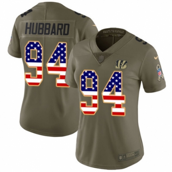 Women's Nike Cincinnati Bengals #94 Sam Hubbard Limited Olive/USA Flag 2017 Salute to Service NFL Jersey