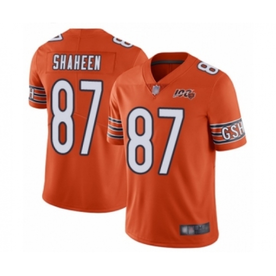 Youth Chicago Bears #87 Adam Shaheen Orange Alternate 100th Season Limited Football Jersey - Ujersey