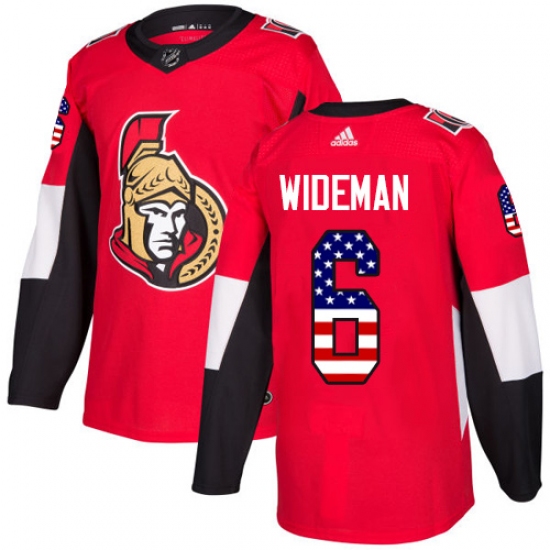 Youth Adidas Ottawa Senators #6 Chris Wideman Authentic Red USA Flag Fashion NHL Jersey - Ujersey