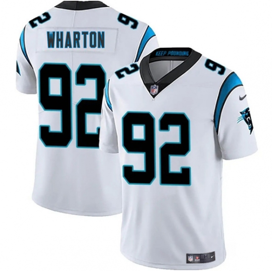 Men's Carolina Panthers #92 Tershawn Wharton White 2025 Vapor Limited Football Stitched Jersey - Ujersey
