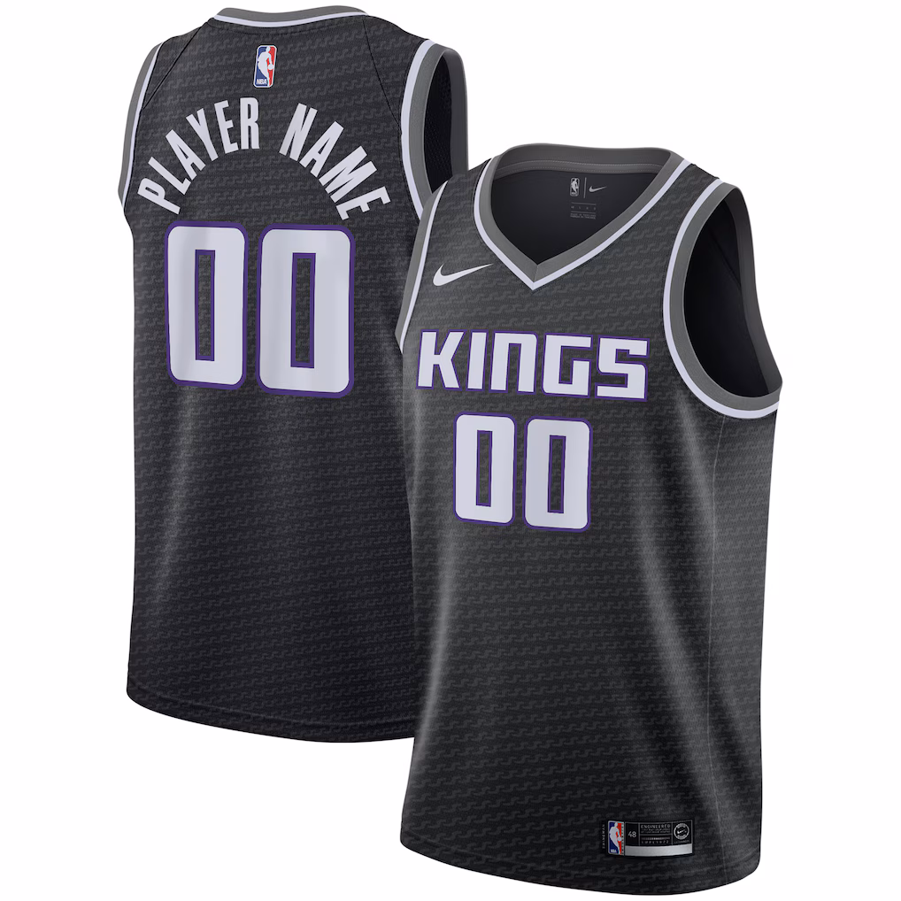 Men's Sacramento Kings Nike Black Swingman Custom Jersey - Statement Edition - ujerseystore