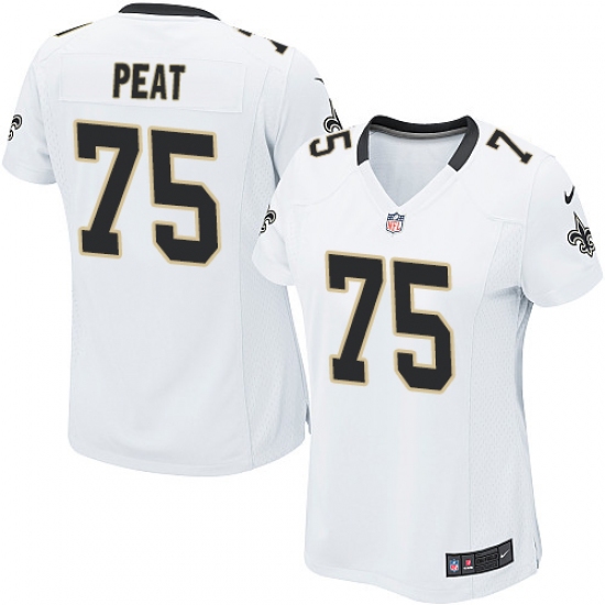 Women's Nike New Orleans Saints #75 Andrus Peat Game White NFL Jersey - Ujersey