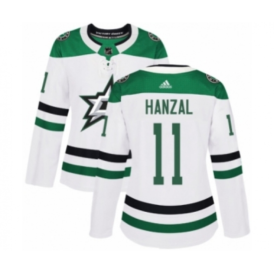 Women's Adidas Dallas Stars #11 Martin Hanzal Authentic White Away NHL Jersey - Ujersey