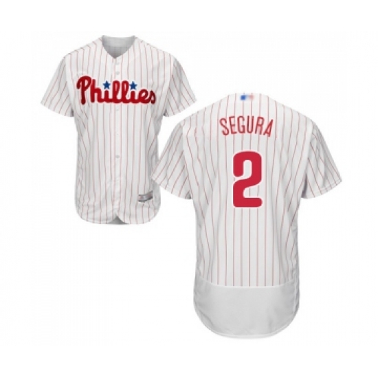 Men's Philadelphia Phillies #2 Jean Segura White Home Flex Base Authentic Collection Baseball Jersey - Ujersey