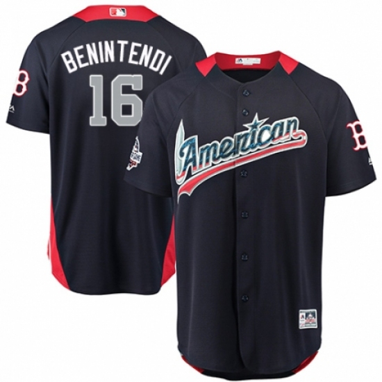 Men's Majestic Boston Red Sox #16 Andrew Benintendi Game Navy Blue American League 2018 MLB All-Star MLB Jersey - Ujersey
