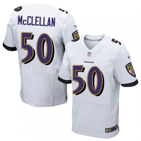 Men's Nike Baltimore Ravens #50 Albert McClellan Elite White NFL Jersey - Ujersey