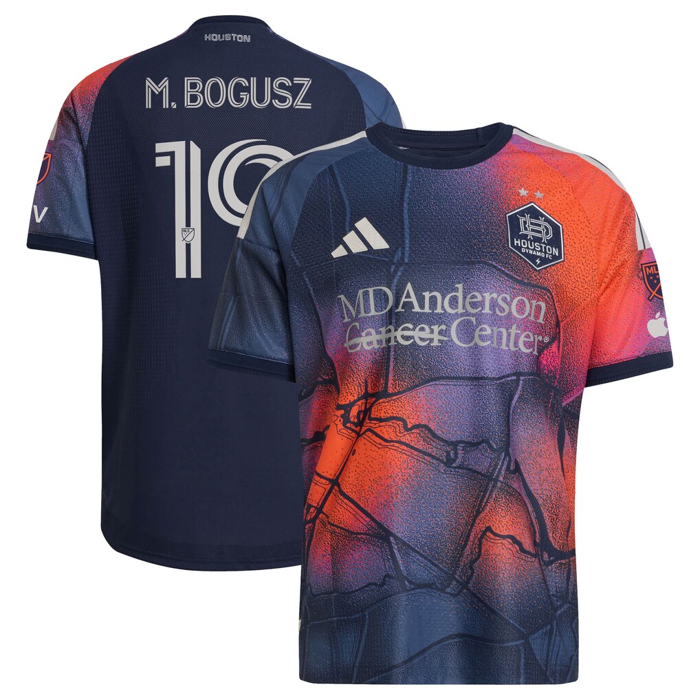 Men's Houston Dynamo FC Mateusz Bogusz adidas Blue 2026 Mission Control On-Field Authentic Patch Jersey - Ujersey