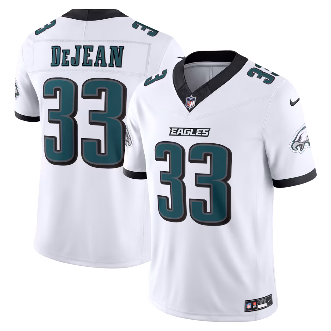 Men's Philadelphia Eagles Cooper DeJean Nike White Vapor F.U.S.E. Stitched Limited Jersey