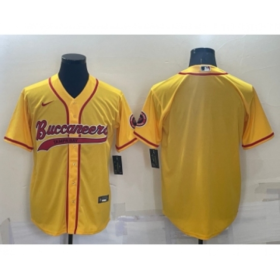 Men's Tampa Bay Buccaneers Blank Yellow Stitched Cool Base Nike Baseball Jersey - Ujersey