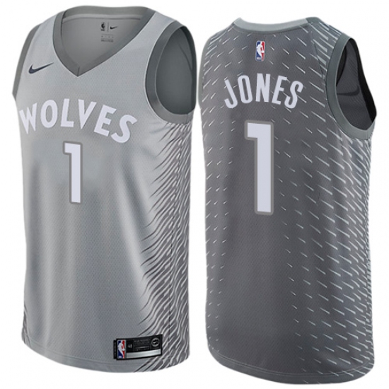 Women's Nike Minnesota Timberwolves #1 Tyus Jones Swingman Gray NBA Jersey - City Edition - Ujersey