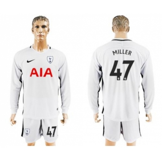 Tottenham Hotspur #47 Miller Home Long Sleeves Soccer Club Jersey