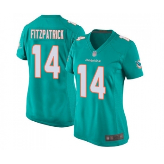 Women's Miami Dolphins #14 Ryan Fitzpatrick Game Aqua Green Team Color Football Jersey - Ujersey
