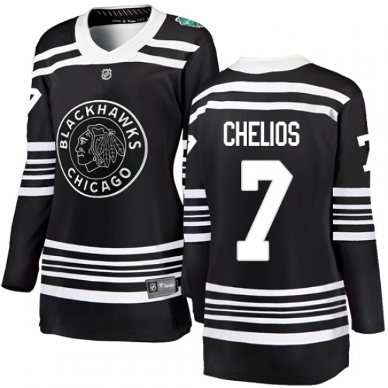 Women's Chicago Blackhawks #7 Chris Chelios Black 2019 Winter Classic Fanatics Branded Breakaway NHL Jersey - Ujersey