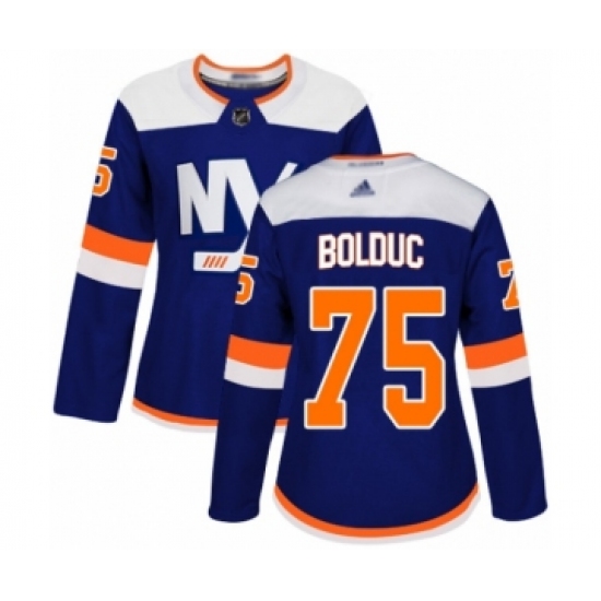 Women's New York Islanders #75 Samuel Bolduc Authentic Blue Alternate Hockey Jersey - Ujersey