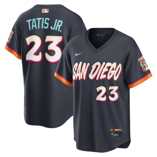 Men's San Diego Padres #23 Fernando Tatis Jr. Obsidian 2026 City Connect Stadium Limited Stitched Baseball Jersey - Ujersey