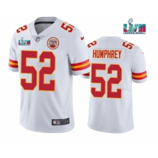 Men’s Kansas City Chiefs #52 Creed Humphrey White Super Bowl LVII Patch Vapor Untouchable Limited Stitched Jersey - Ujersey