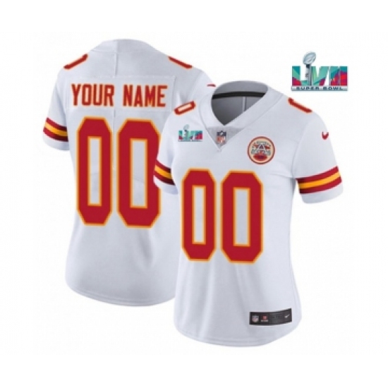Women's Kansas City Chiefs Customized White Super Bowl LVII Limited Stitched Jersey(Run Small) - Ujersey