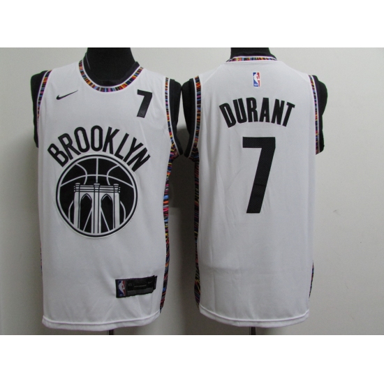 Men's Brooklyn Nets #7 Kevin Durant White Nike Swingman Player Jersey - Ujersey