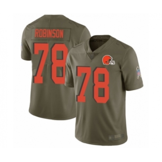 Youth Cleveland Browns #78 Greg Robinson Limited Olive 2017 Salute to Service Football Jersey - Ujersey