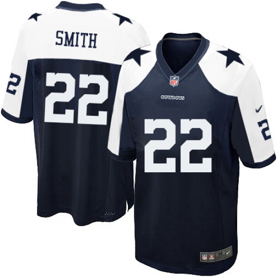 Men's Nike Dallas Cowboys #22 Emmitt Smith Game Navy Blue Throwback Alternate NFL Jersey - Ujersey