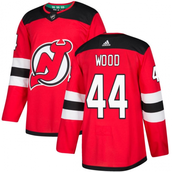 Men's Adidas New Jersey Devils #44 Miles Wood Premier Red Home NHL Jersey - Ujersey