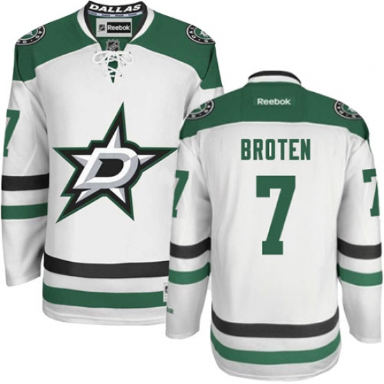 Men's Reebok Dallas Stars #7 Neal Broten Authentic White Away NHL Jersey