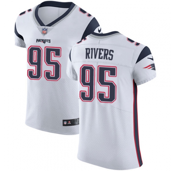 Men's Nike New England Patriots #95 Derek Rivers White Vapor Untouchable Elite Player NFL Jersey - Ujersey
