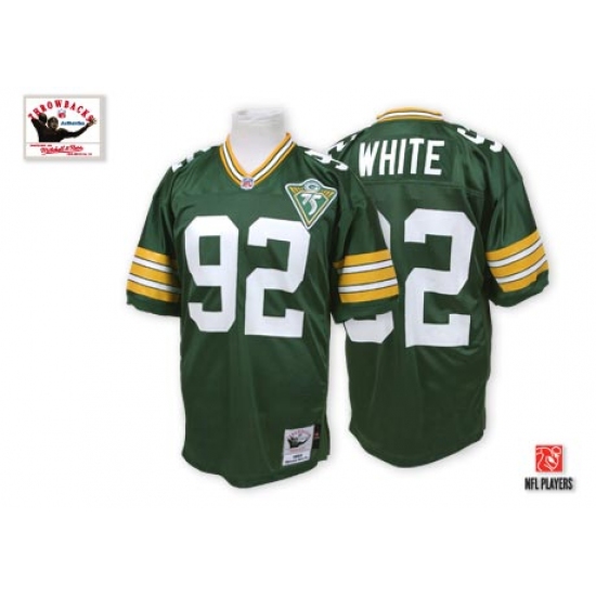Mitchell and Ness Green Bay Packers #92 Reggie White Authentic Green Throwback NFL Jersey - Ujersey